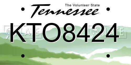 KTO8424 Tennessee License Plate