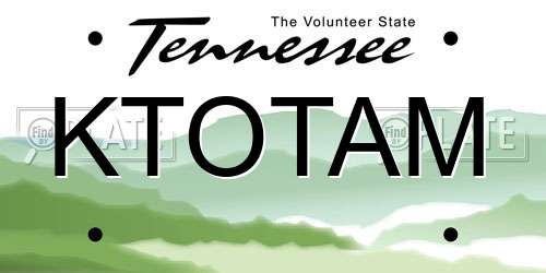 KTOTAM Tennessee License Plate