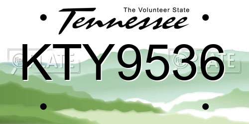 KTY9536 Tennessee License Plate
