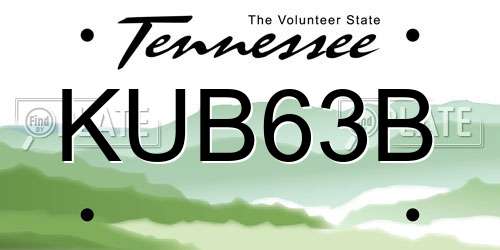 KUB63B Tennessee License Plate