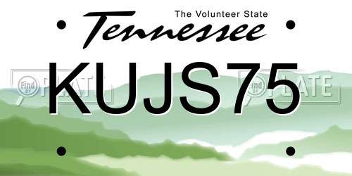 KUJS75 Tennessee License Plate