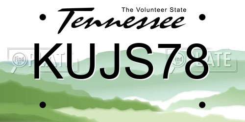 KUJS78 Tennessee License Plate