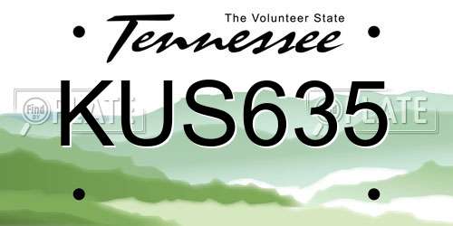 KUS635 Tennessee License Plate