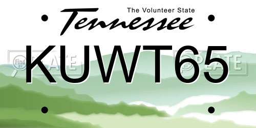 KUWT65 Tennessee License Plate