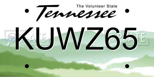 KUWZ65 Tennessee License Plate