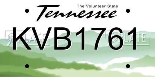KVB1761 Tennessee License Plate