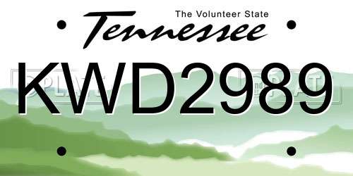 KWD2989 Tennessee License Plate