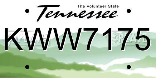 KWW7175 Tennessee License Plate