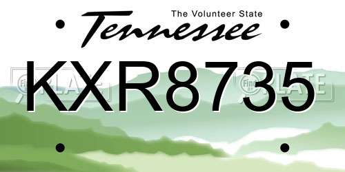 KXR8735 Tennessee License Plate