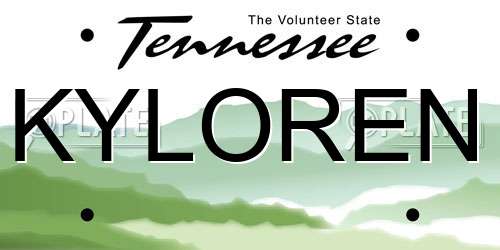 KYLOREN Tennessee License Plate