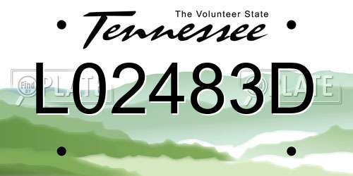 L02483D Tennessee License Plate
