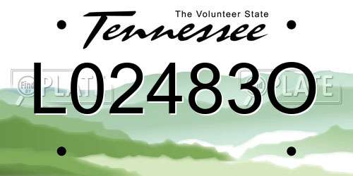 L02483O Tennessee License Plate