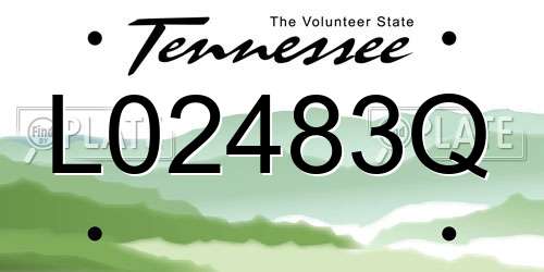 L02483Q Tennessee License Plate