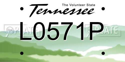 L0571P Tennessee License Plate
