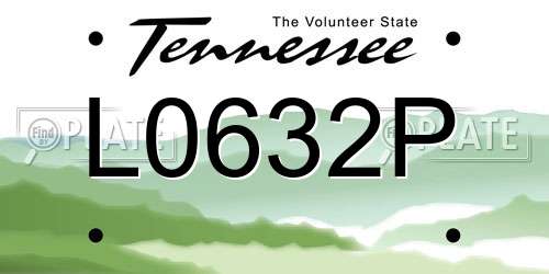 L0632P Tennessee License Plate