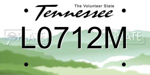 L0712M Tennessee License Plate
