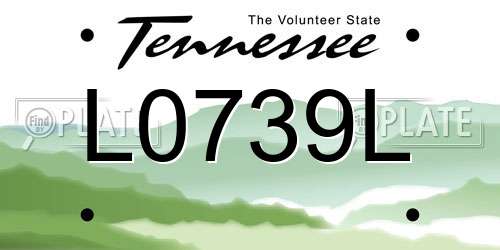 L0739L Tennessee License Plate