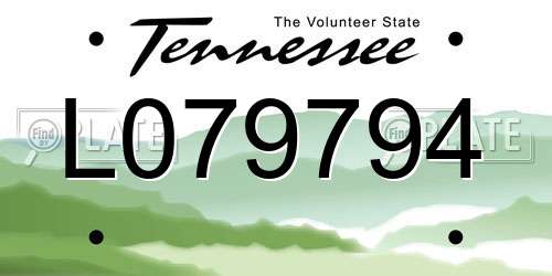 L079794 Tennessee License Plate