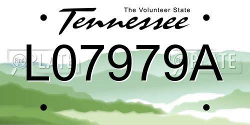 L07979A Tennessee License Plate