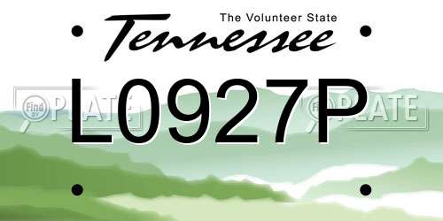 L0927P Tennessee License Plate