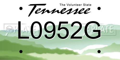 L0952G Tennessee License Plate