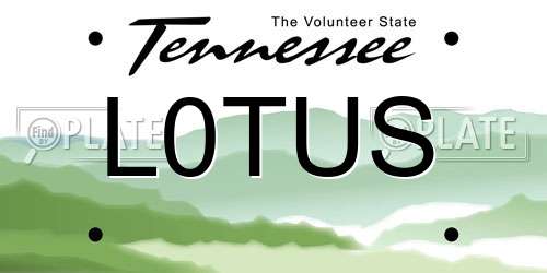 L0TUS Tennessee License Plate