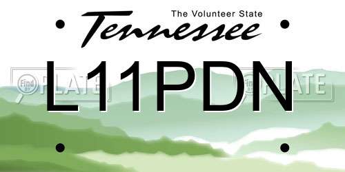 L11PDN Tennessee License Plate