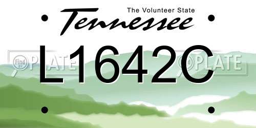 L1642C Tennessee License Plate