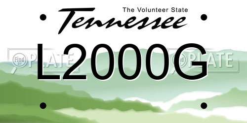 L2000G Tennessee License Plate
