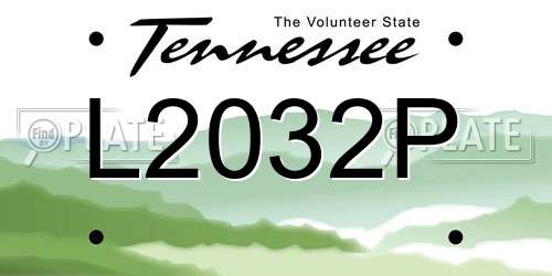 L2032P Tennessee License Plate