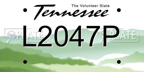 L2047P Tennessee License Plate