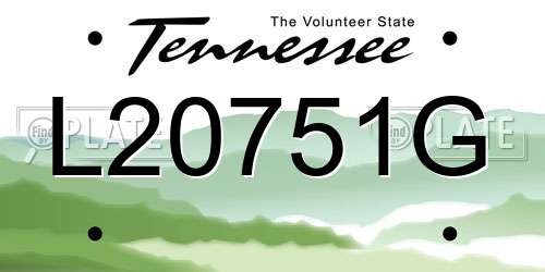 L20751G Tennessee License Plate