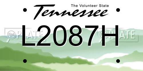L2087H Tennessee License Plate