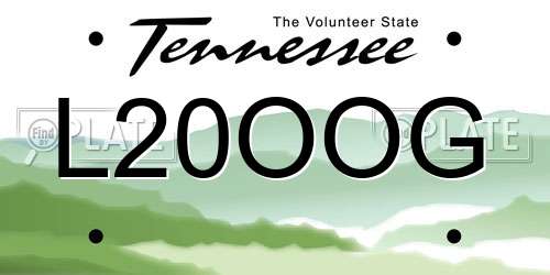 L20OOG Tennessee License Plate