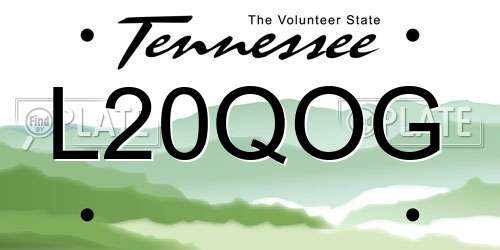 L20QOG Tennessee License Plate