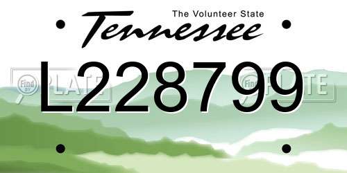 L228799 Tennessee License Plate