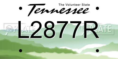 L2877R Tennessee License Plate