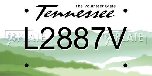 L2887V Tennessee License Plate