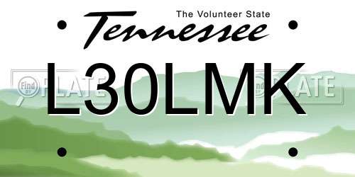 L30LMK Tennessee License Plate