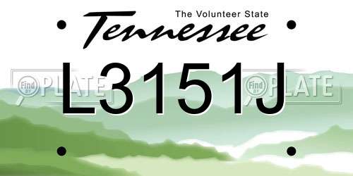 L3151J Tennessee License Plate