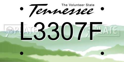 L3307F Tennessee License Plate