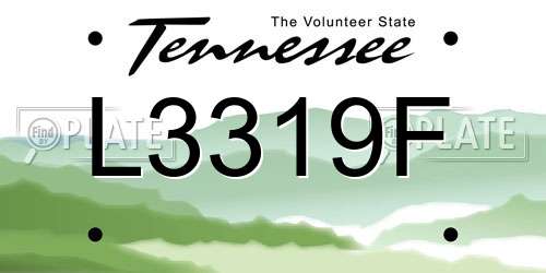 L3319F Tennessee License Plate