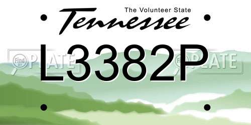L3382P Tennessee License Plate