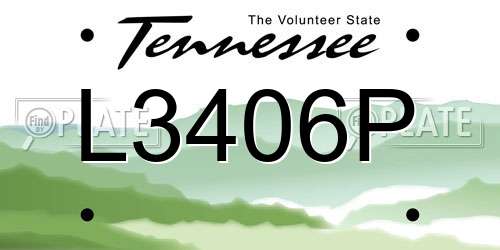 L3406P Tennessee License Plate