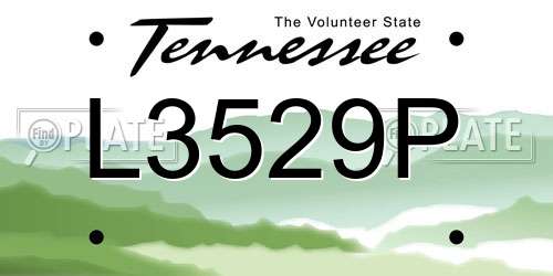 L3529P Tennessee License Plate