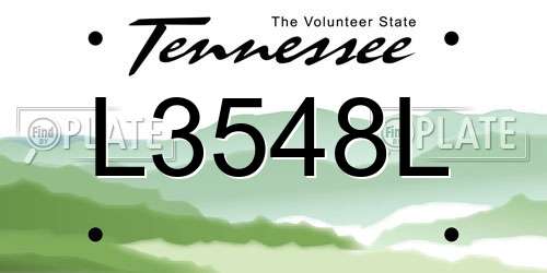 L3548L Tennessee License Plate