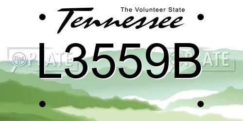 L3559B Tennessee License Plate