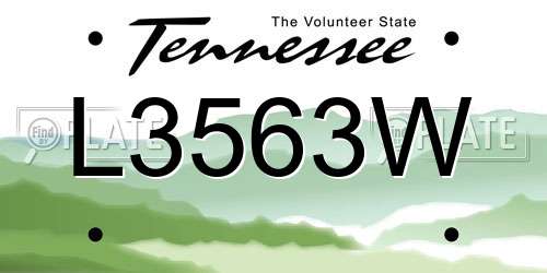 L3563W Tennessee License Plate
