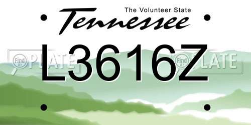 L3616Z Tennessee License Plate