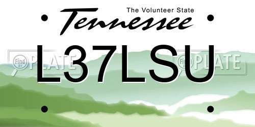 L37LSU Tennessee License Plate